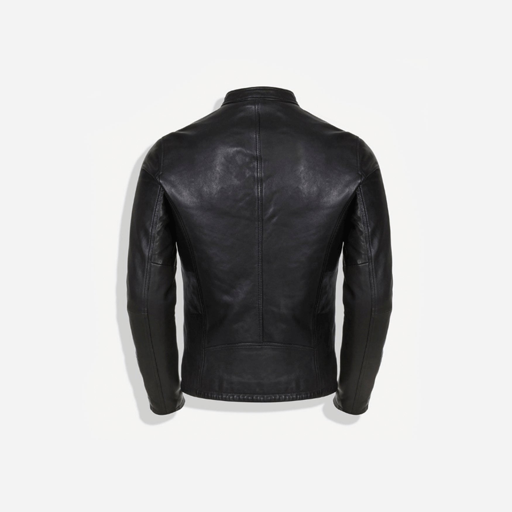 Mandarin Collar Leather Jacket, Black - Jekyll and Hide SA