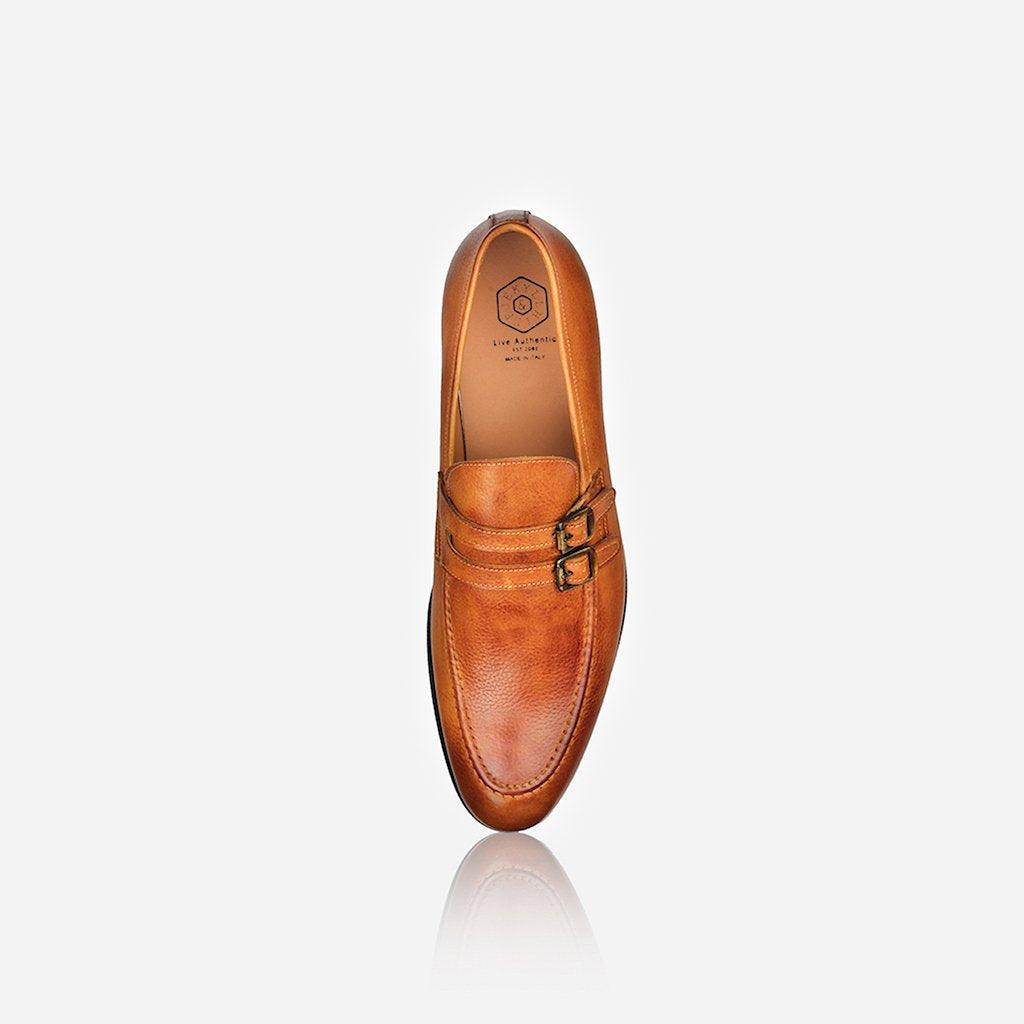 Men's Leather Monk Shoe, Tan - Jekyll and Hide UK